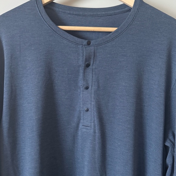 Lululemon Reinstate Long Sleeve Henley Heathered True Navy XXL - Picture 4 of 9